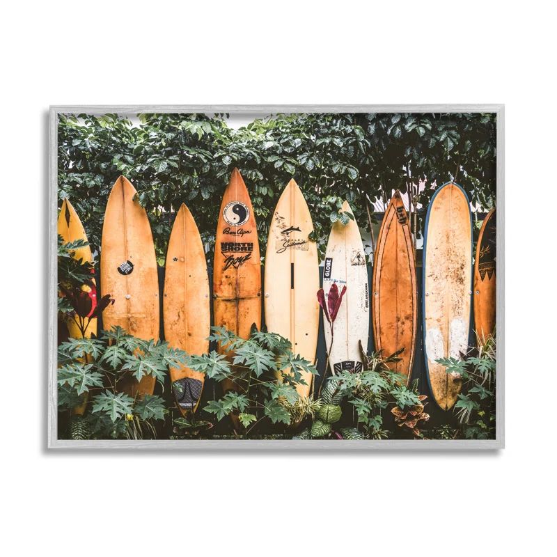 Gray Framed Surf Boards in Nature Sports Canvas Print
