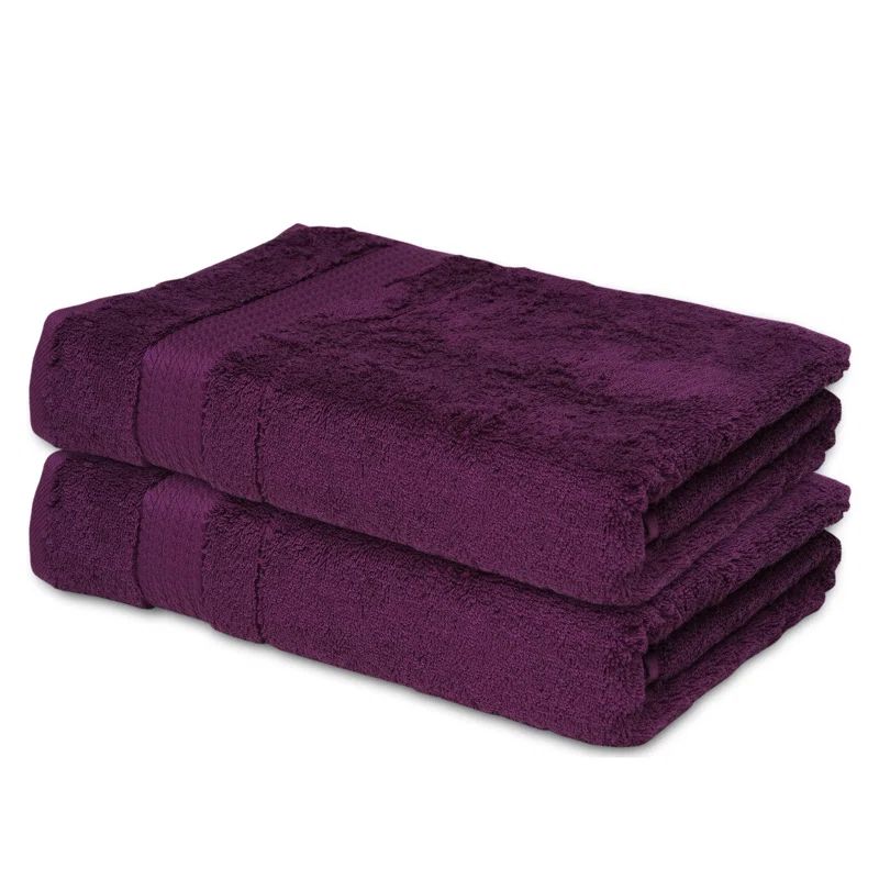 Regal Purple Turkish Cotton Hand Towels Set of 2