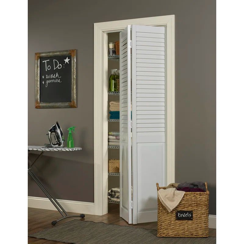 Seabrooke White PVC Louvered Bifold Closet Door