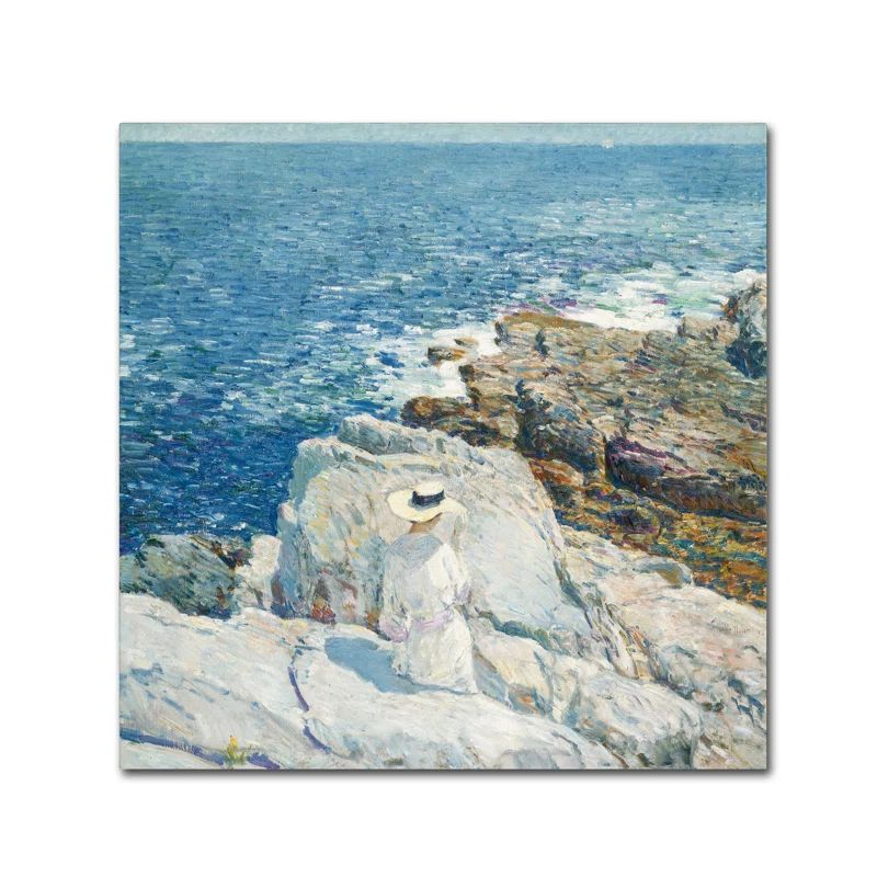 Childe Hassam Coastal Scene Blue and White Canvas Art