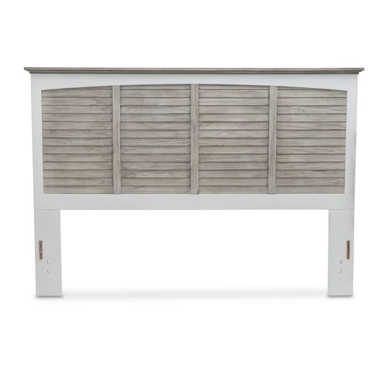 Islamorada Distressed Gray White King Wood Headboard