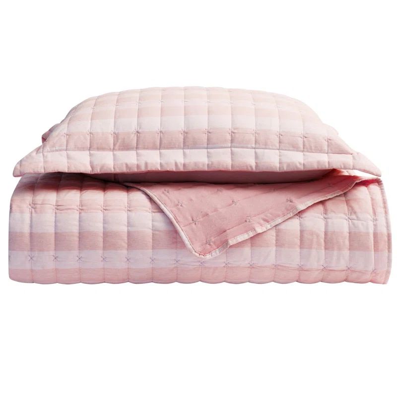 Queen Light Burgundy Microfiber Reversible Quilt Set