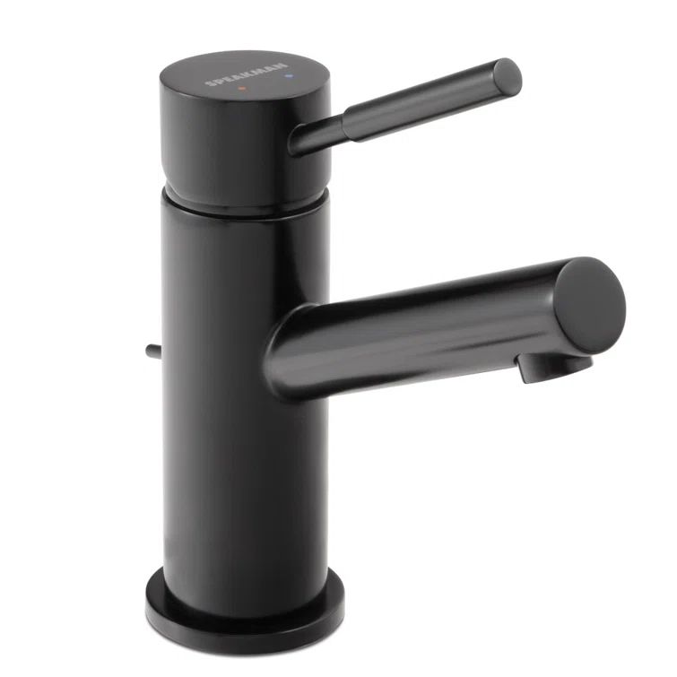 Matte Black Single Lever Brass Bathroom Faucet
