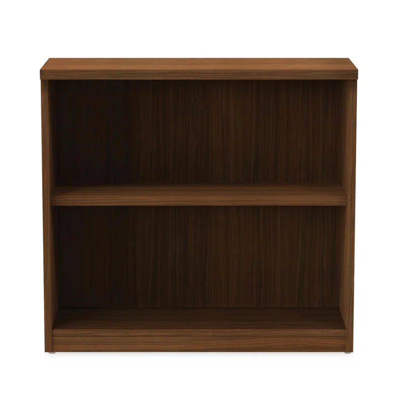 Valencia Modern Walnut 2-Shelf Adjustable Bookcase