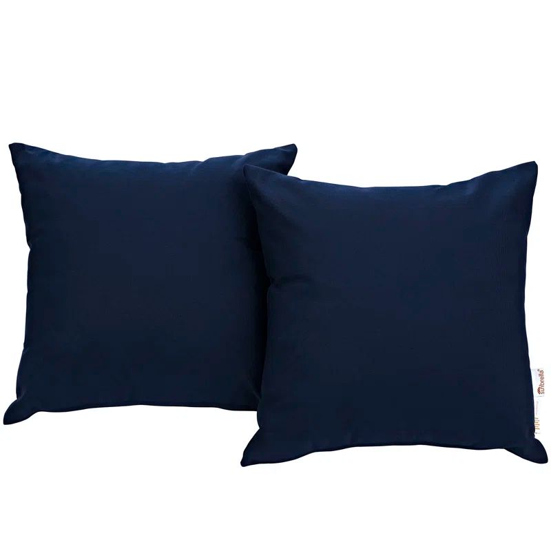 Navy Blue Sunbrella Canvas Square Outdoor Pillow Set