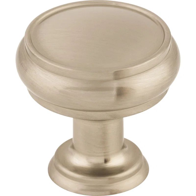 Brushed Nickel Round Mushroom Knob with Mounting Hardware