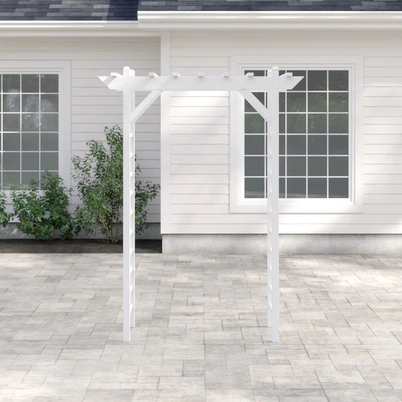 Providence White Vinyl Garden Pergola Arbor