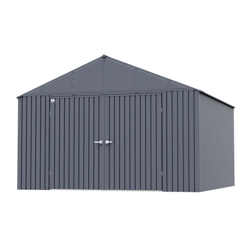Elite 12' x 12' Anthracite Steel Storage Shed Kit