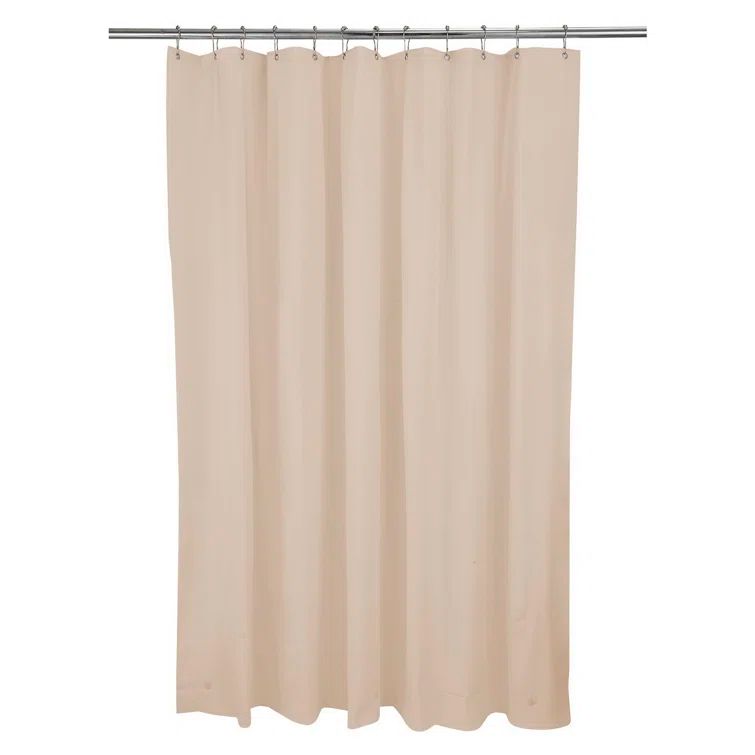 Beige PVC Shower Curtain Liner with Reinforced Eyelets