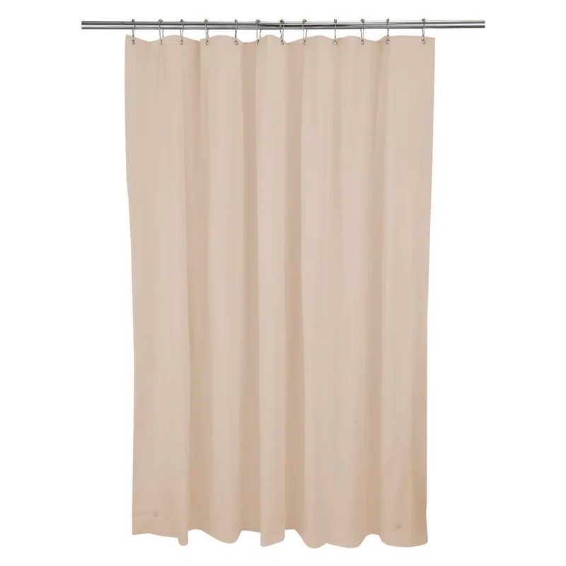 Beige PVC Shower Curtain Liner with Reinforced Eyelets