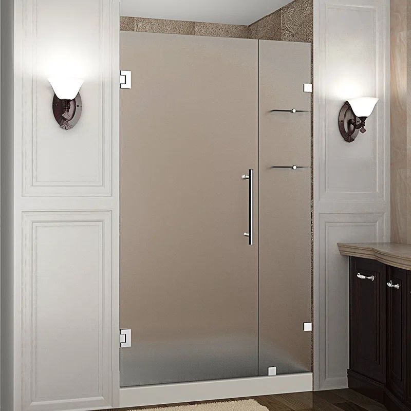 Nautis GS 64" x 72" Frosted Glass Frameless Hinged Shower Door