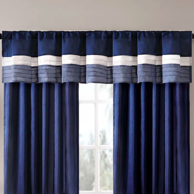 Yellow and Gray Faux Silk Pintuck Window Valance