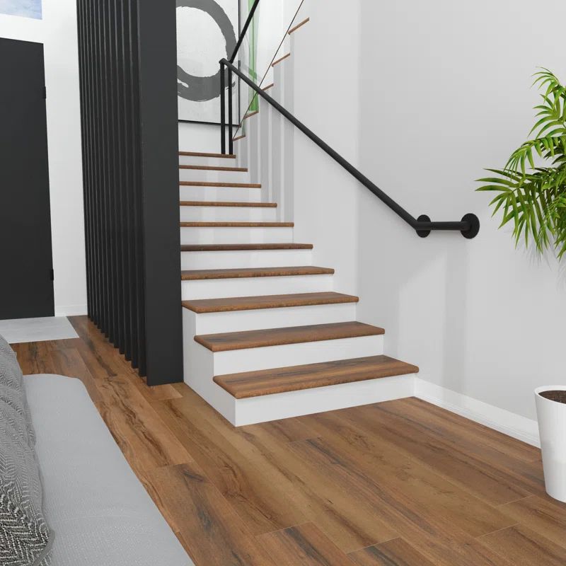 Island Maple Vinyl Square Edge Stair Tread 49.8'' Length
