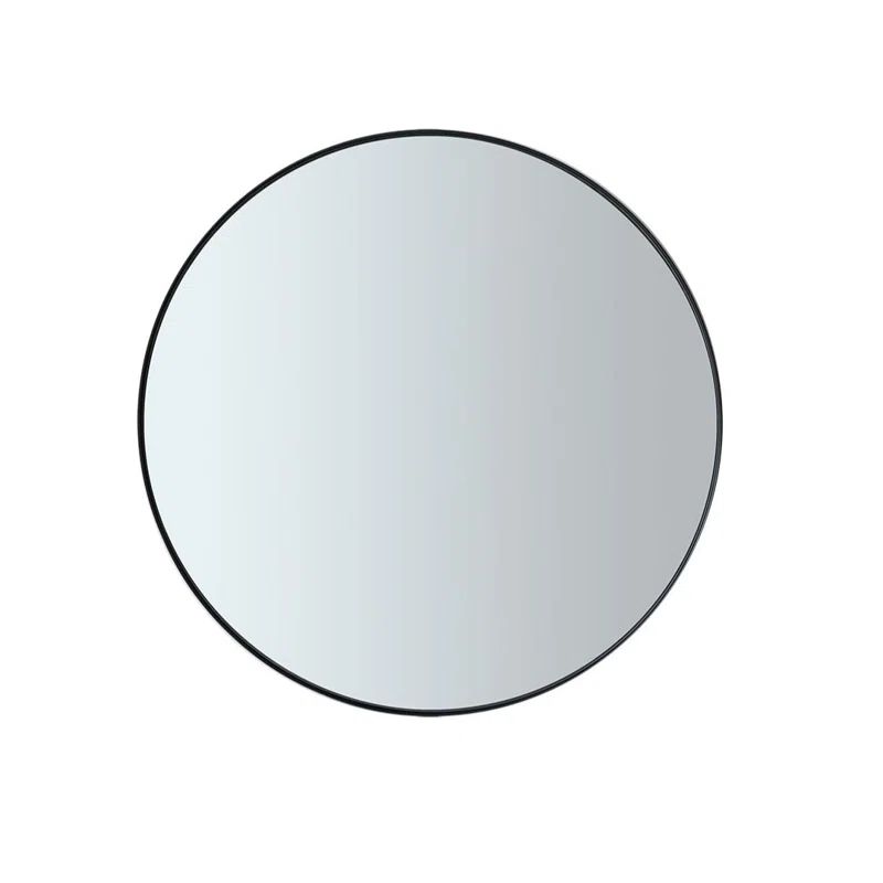 20" Smoke Glass Round Wall Mirror with Steel Frame