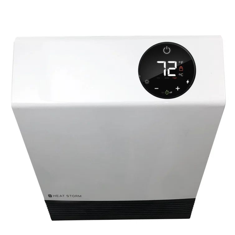 Compact White Infrared Wall-Mounted Heater with Wi-Fi Control