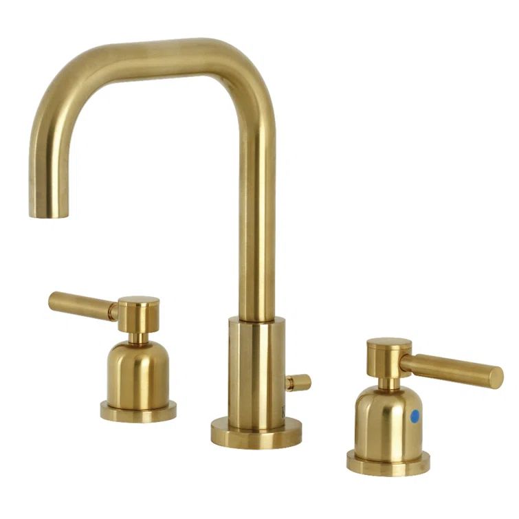 Concord Sleek Brushed Brass Widespread Bathroom Faucet