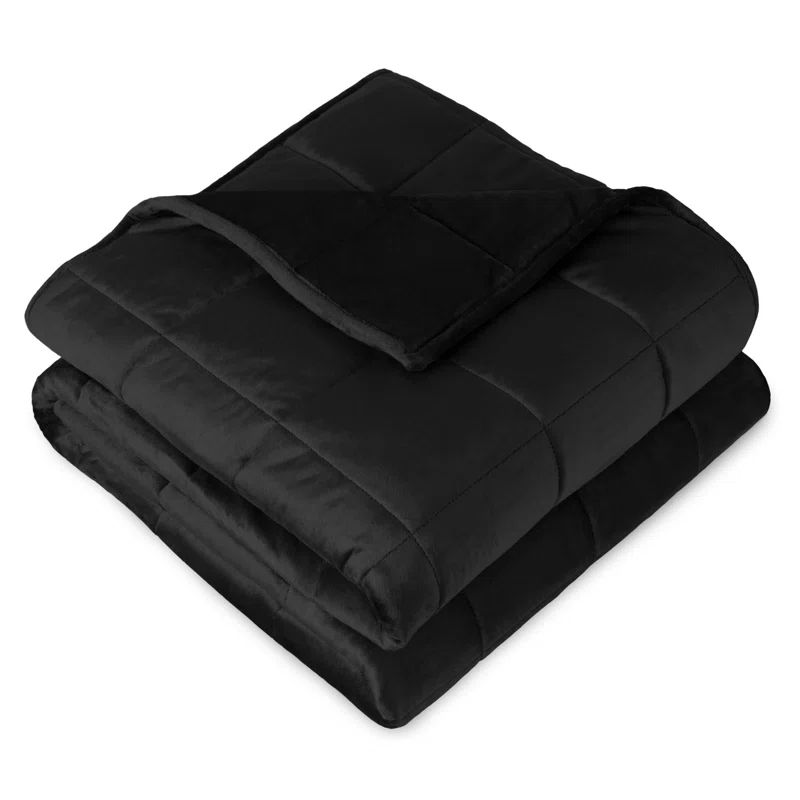 Black Queen Size Minky Fleece Weighted Blanket
