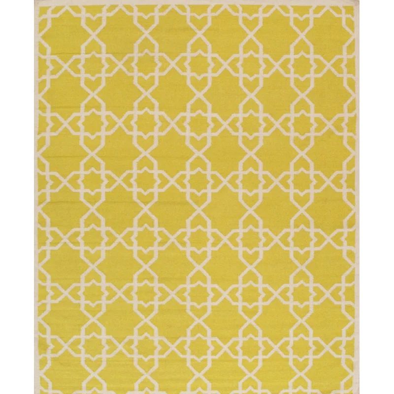Elegant Ivory Wool 6' x 9' Hand-Knotted Reversible Area Rug