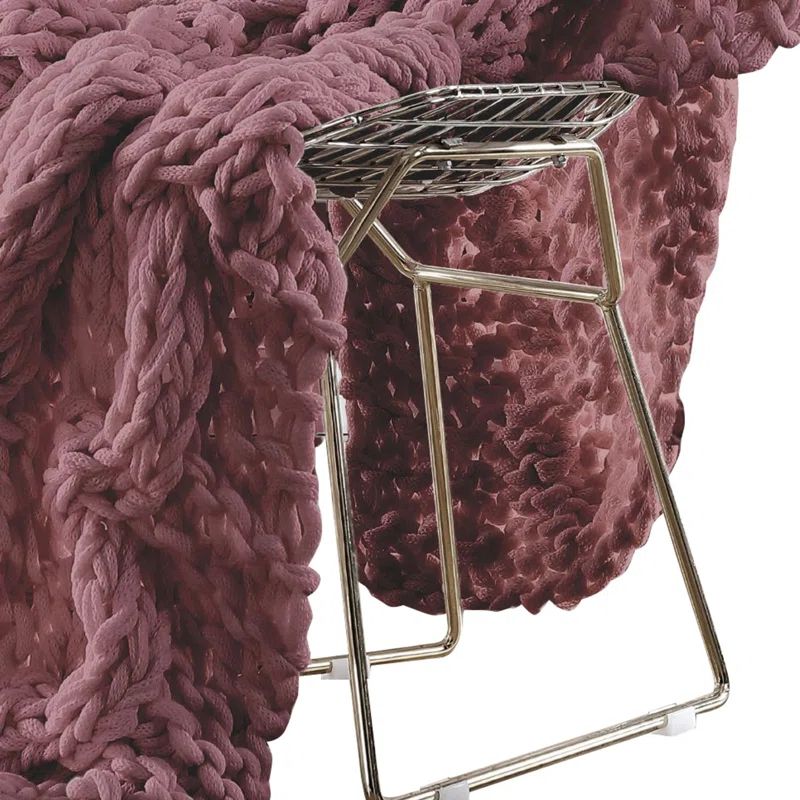 Rosewood Chunky Knit Cozy Acrylic Throw, 50" x 60"