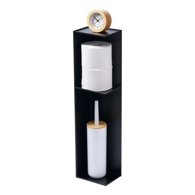 Black Steel Minimalist Bathroom Toilet Organizer