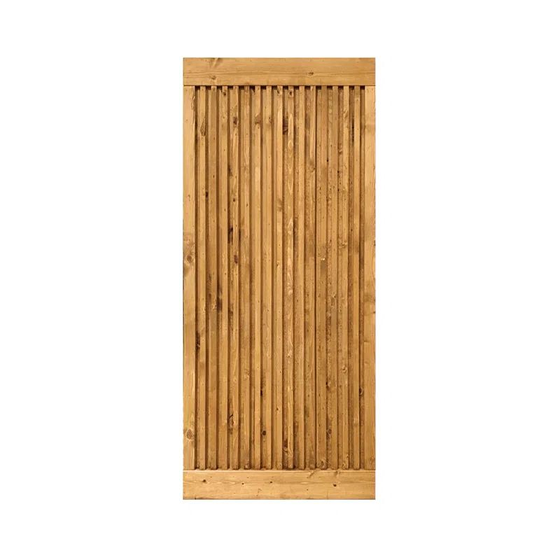 84'' Walnut Solid Wood Textured Panel Barn Door Slab