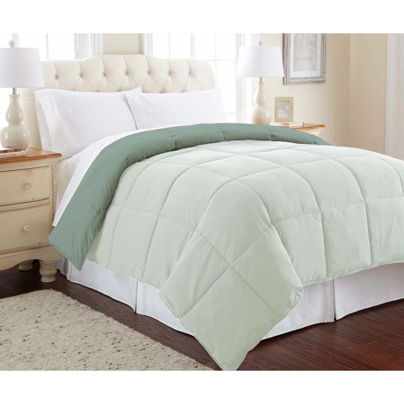 Twin Ivy and Sage Reversible Down Alternative Microfiber Comforter