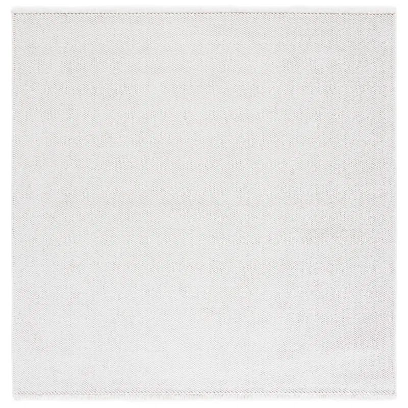 Ivory Square Non-slip Cotton Synthetic Rug, 79"