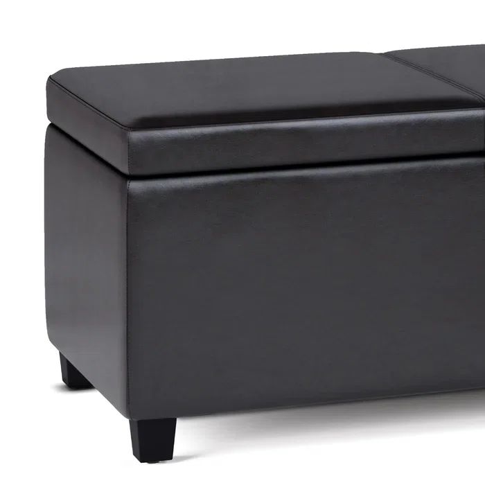 Tanners Brown Faux Leather Extra Large Storage Ottoman Bench