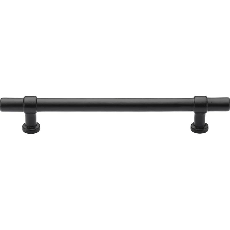 Modern Black Solid Bronze Bar Cabinet Pull with Mounting Hardware
