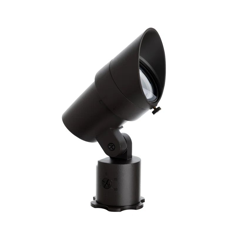 Black Aluminum LED Pathway Spotlight with Adjustable Beam