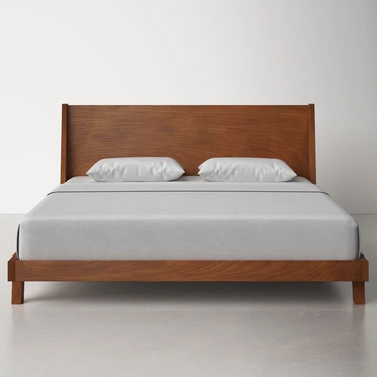 Acorn Brown Mahogany California King Platform Bed with Headboard