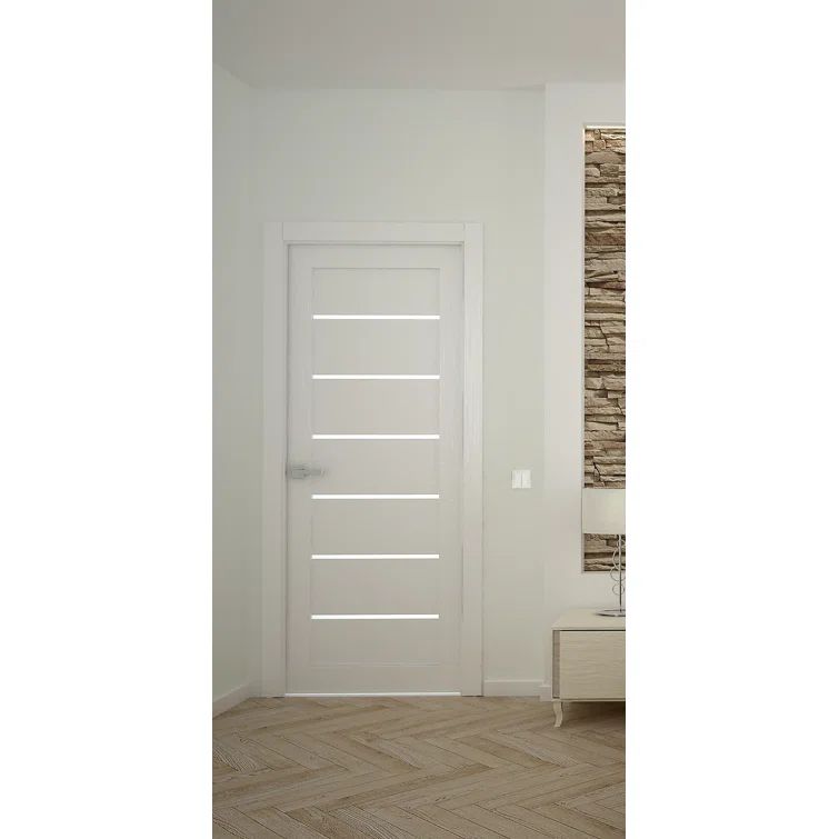 Alba White Frosted Glass MDF Panels Prehung Interior Door