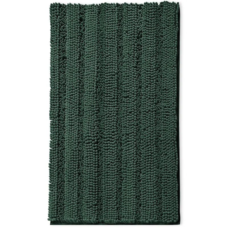 Hunter Green Microfiber Chenille Bath Rug