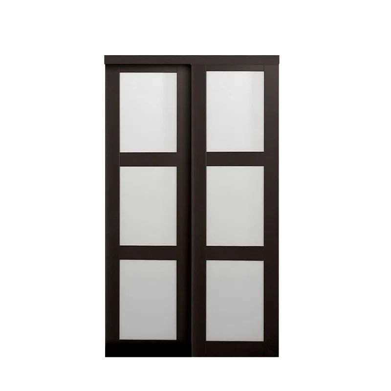 Espresso 48" Solid Core 3-Panel Sliding Barn Closet Door