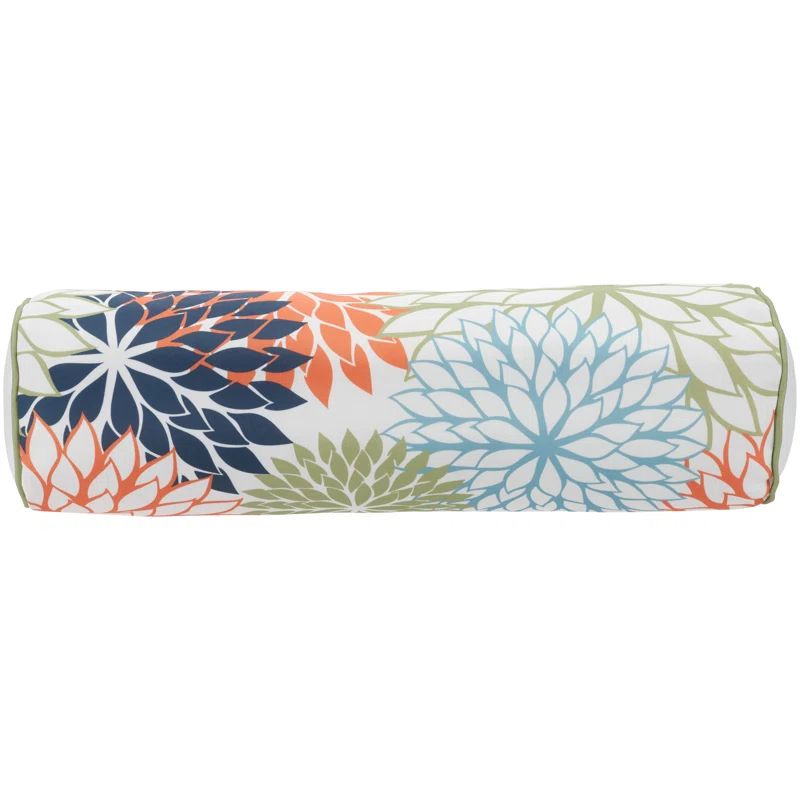 Aloha Multicolor Floral 6" x 20" Outdoor Bolster Pillow