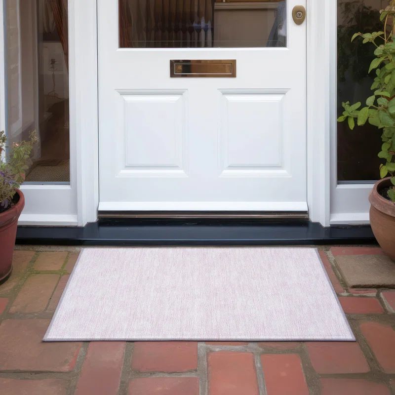 Addison Pink Synthetic Washable Non-Slip Rectangular Rug 30" x 20"