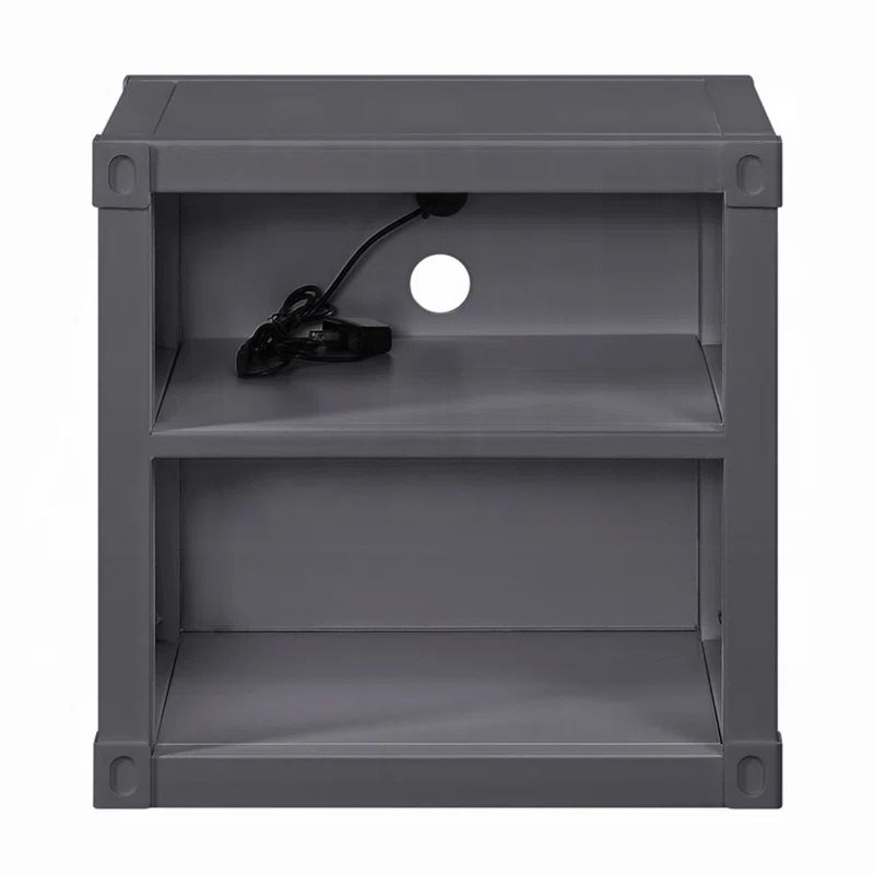 Cargo 20" Gunmetal Metal Frame Nightstand