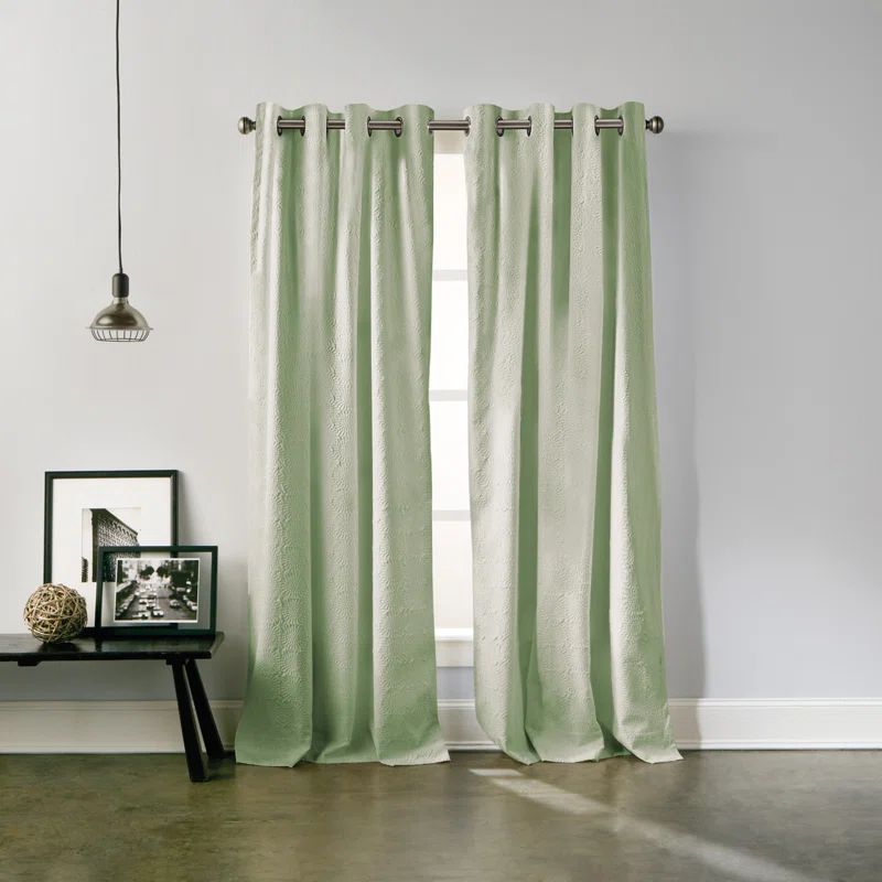 Sage Green 84" Polyester Grommet Curtain Panel