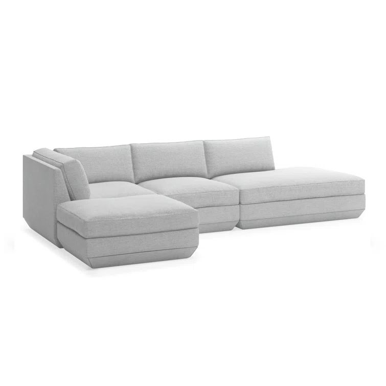 Podium Bayview Silver Twill 4-Piece Modular Lounge Sectional