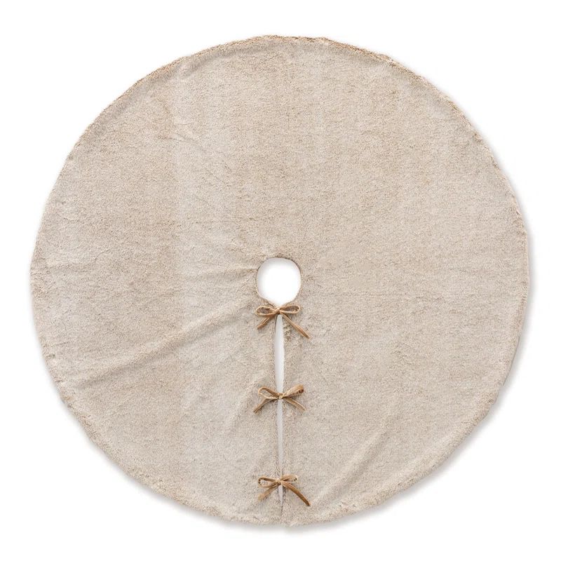 48" Milk Coffee Brown Faux Fur Christmas Tree Skirt