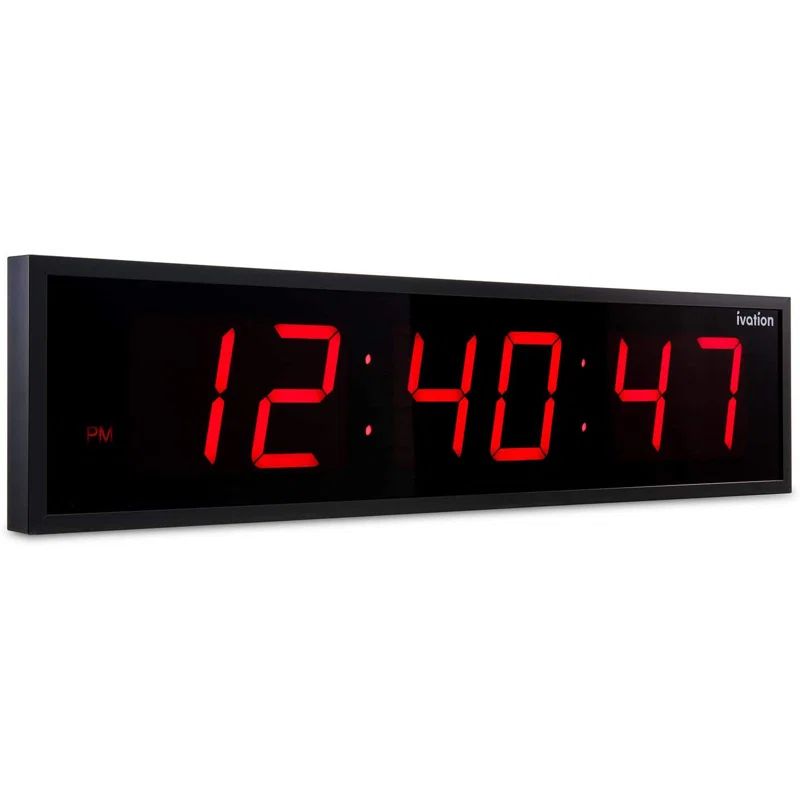 Ivation 24-Inch Red LED Oversized Digital Wall Clock