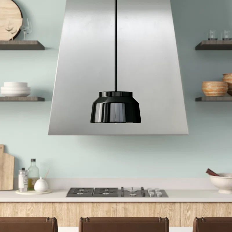 Matte Black Aluminum LED Single Bell Pendant Light