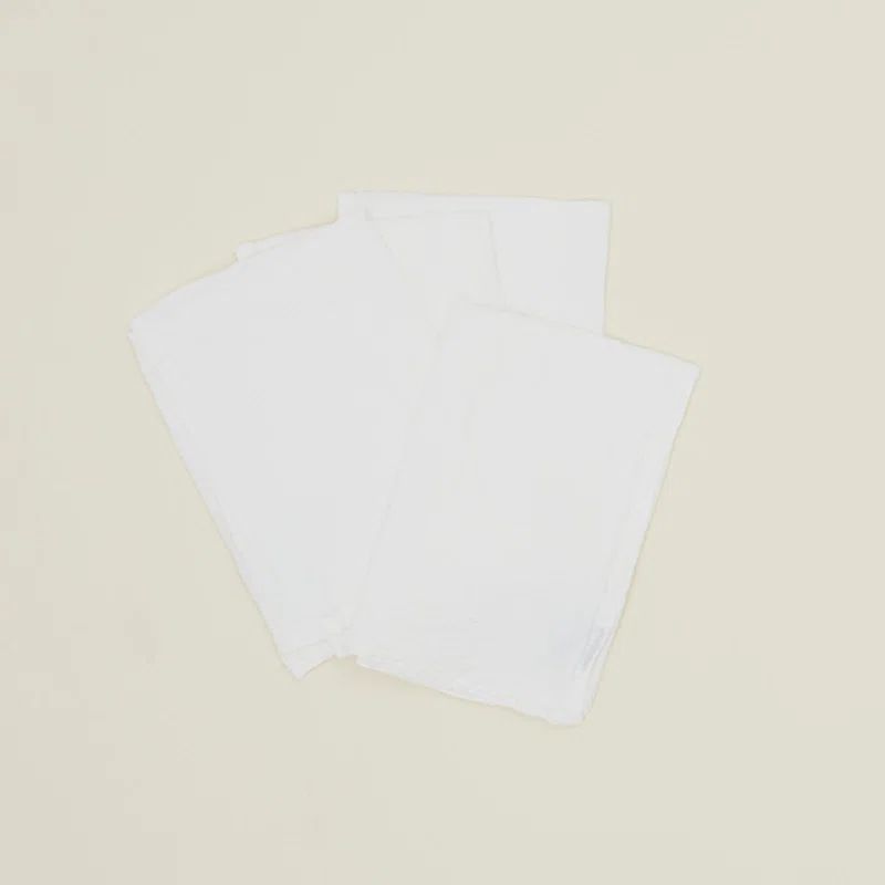 White Belgian Linen Square Napkin Set of 4
