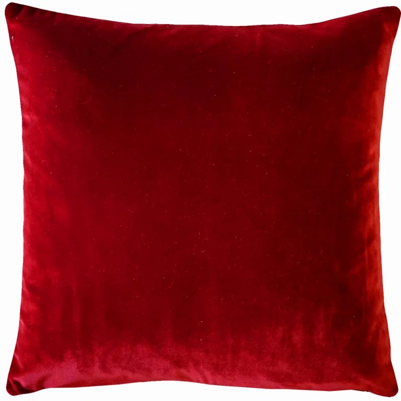 Castello Red Velvet 20" Square Throw Pillow with Polyfill Insert