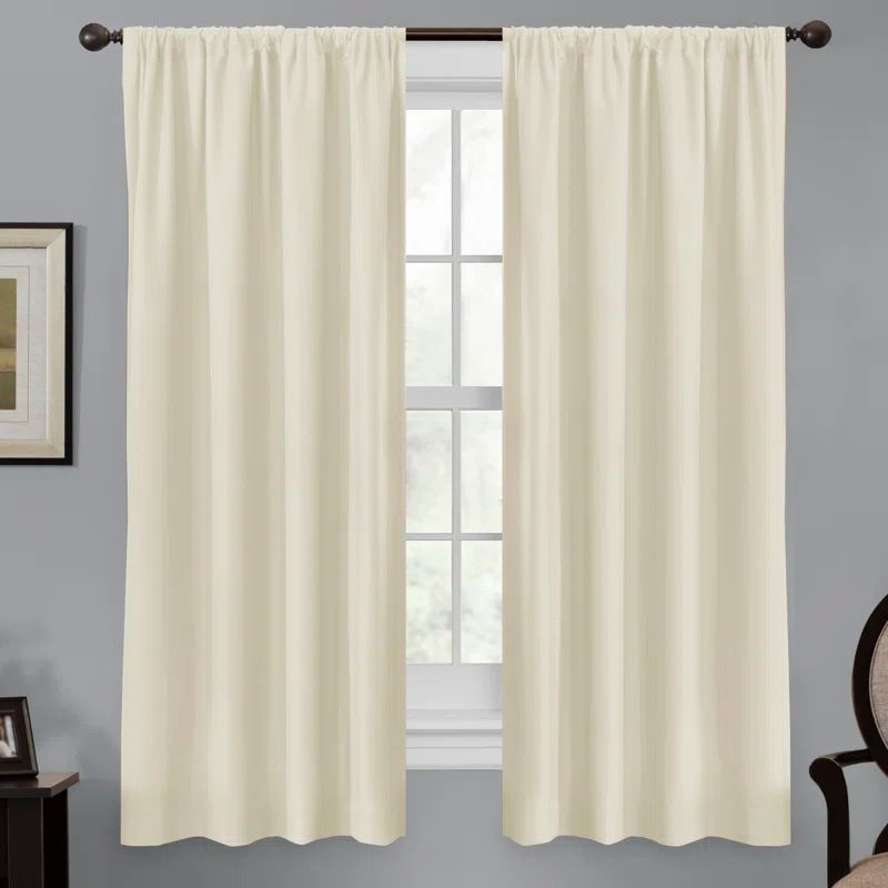 Linen Blackout Rod Pocket Window Curtain Panel