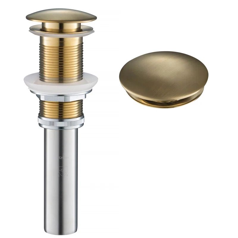 Brushed Gold Stainless Steel Pop-Up Bathroom Sink Drain