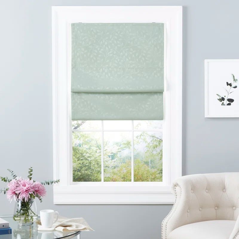 Sage Green Fabric Cordless Blackout Roman Shade