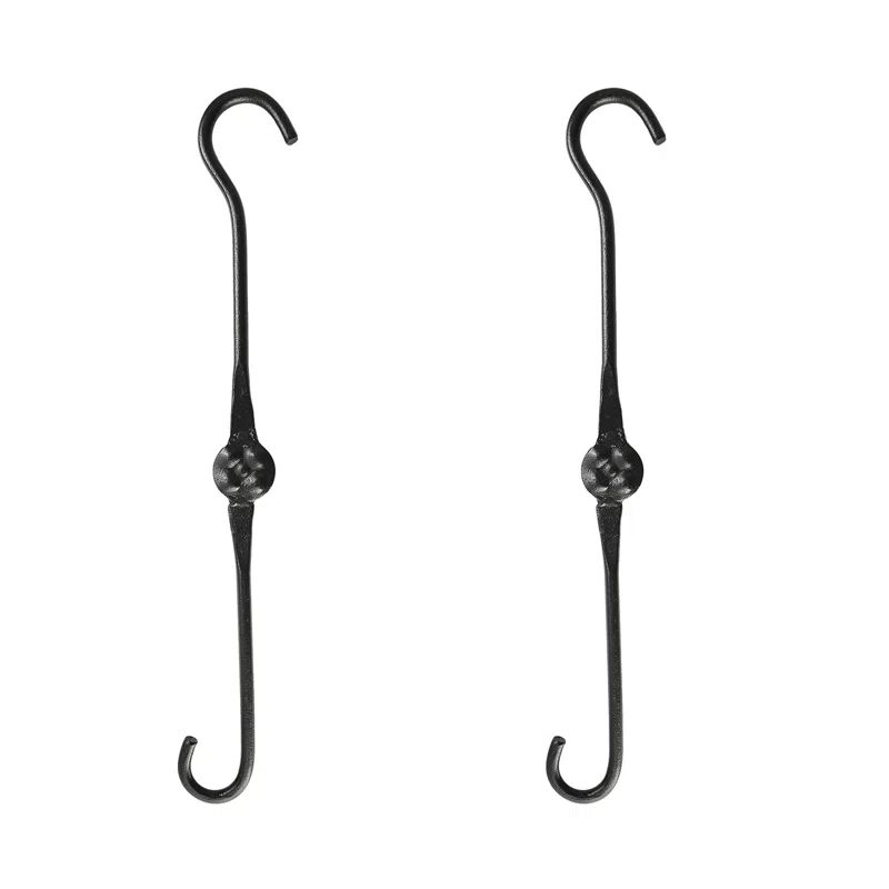 15-inch Black Powder Coated Metal Double Ended Extender Hooks