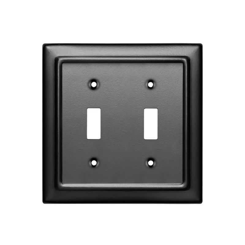 Matte Black Double Toggle Switch Wall Plate