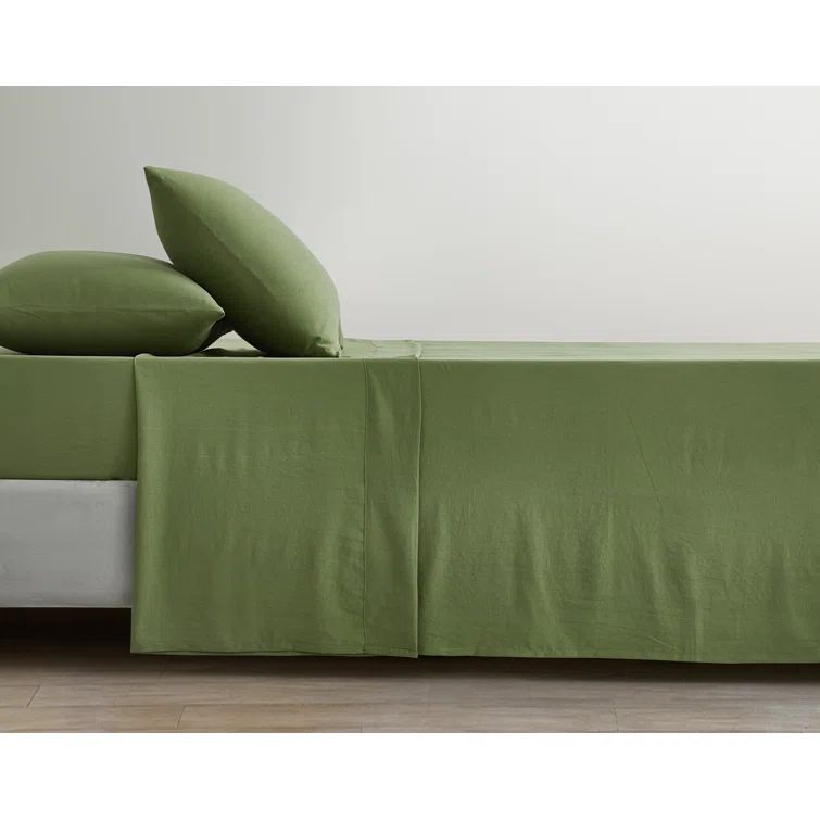 Olive Green Queen Microfiber Deep Pocket 4-Piece Sheet Set